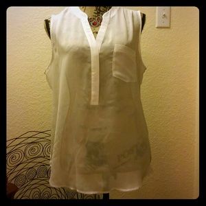 NWOT white sleeveless sheer tank